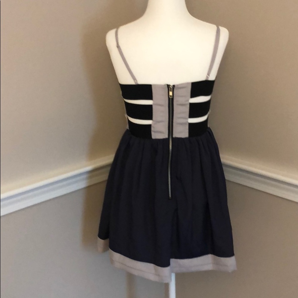 Grey and slate blue dress